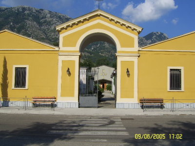 The entrance to the cemetery